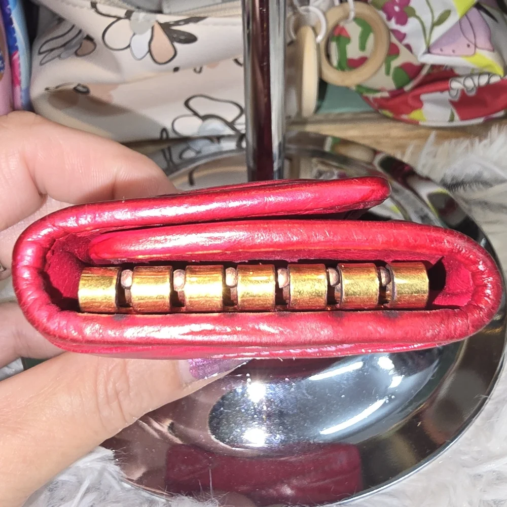 Miu Miu Vibrant Red Leather 6 Key Wallet guc rehabbed